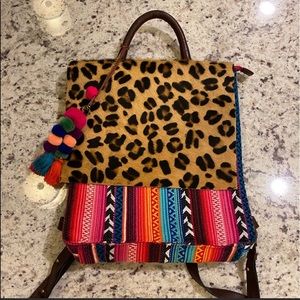 The Bonita Serape/Leopard Crazy Train Backpack Purse